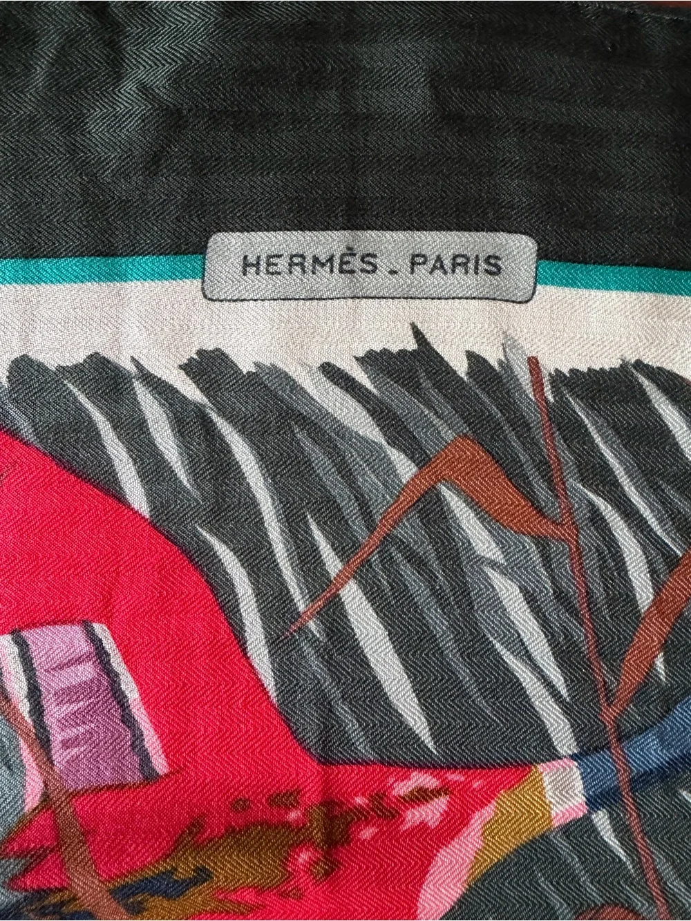 Vibrant Hermes Cols - Verts Cashmere/Silk Scarf.